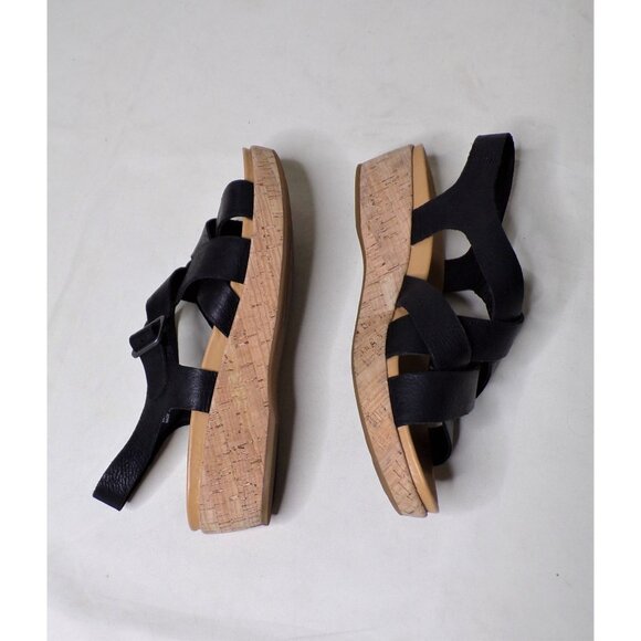 🆕KORK-EASE Caroleigh Black Wedge Sandal Shoe 11 Black - Picture 12 of 13